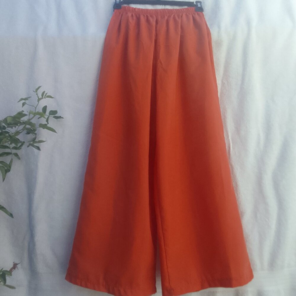 Well-done cool-cotton wide-leg pant, brand new